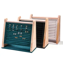 Beveled Ring Display Rack Ring Earrings Holder Earing Card Storage Jewelry Organizer Display Prop Jewelry Boxes and Packaging
