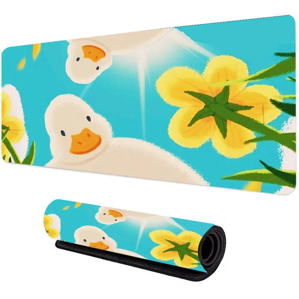 

Коврик для мыши с рисунком утки, большой коврик для компьютерной офисной игры, настольные коврики XXL, резиновые противоскользящие коврики для игровой клавиатуры, длинные настольные коврики