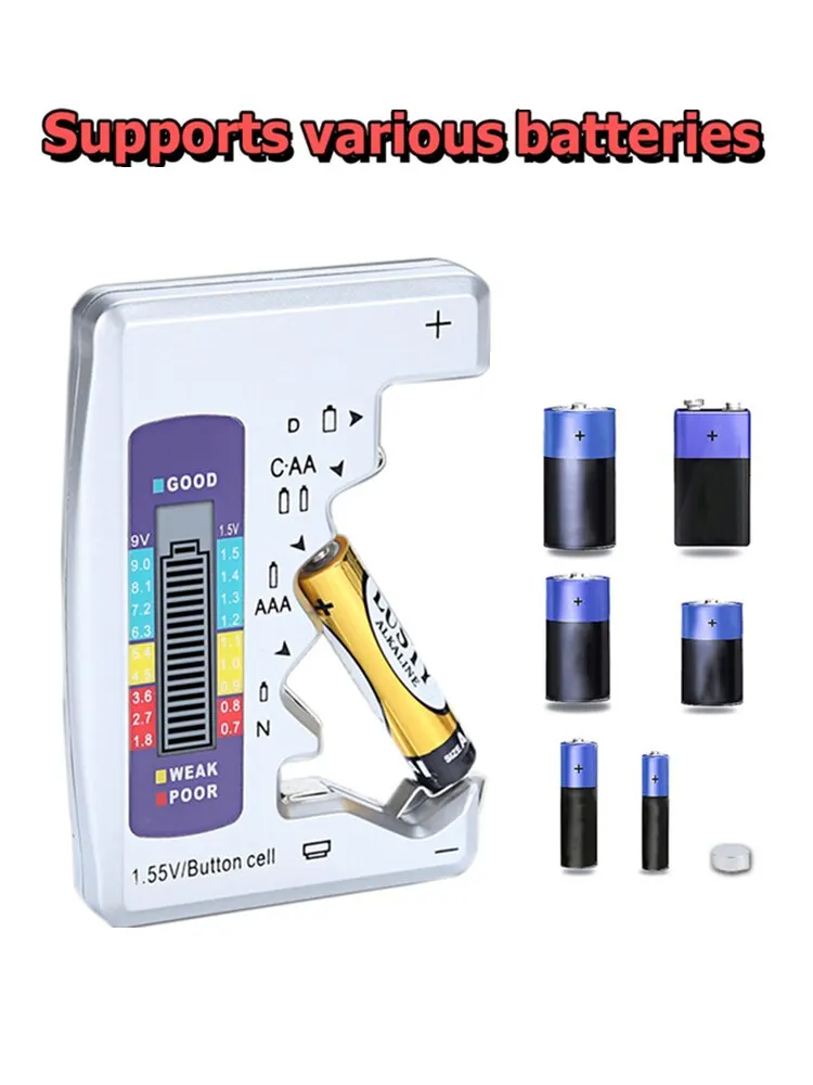 Testeur de batterie numérique C D N AA AAA 9V 1.5V, pile bouton, vérification de la capacité, détecteur, écran LCD, puzzles itance, outil de diagnostic, 1 pièce