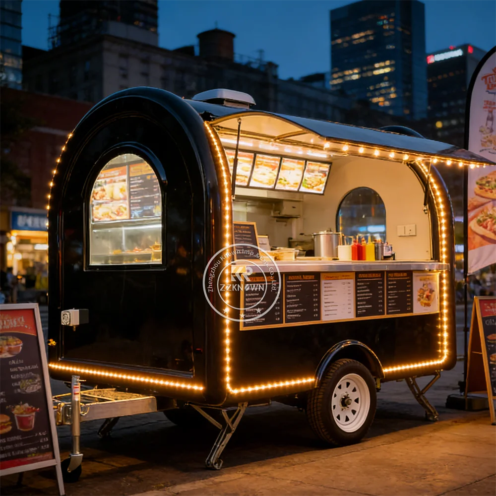 

Outdoor Commercial Burger Pizza Trailer Mobile Burger Fast Food Van Ice Cream Street Food Truck With Full Kitchen Equipped
