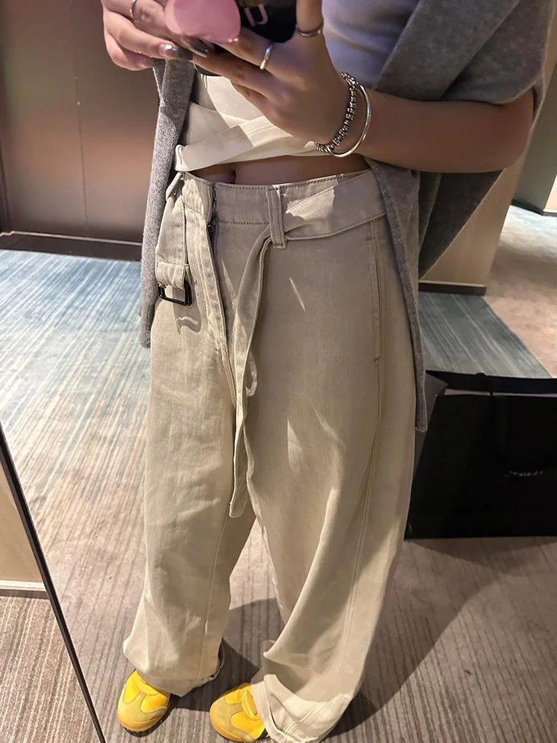 

Американские свободные джинсы-клеш для женщин, летние, новые, в стиле ретро, повседневные, в пол, с высокой талией, широкие штанины