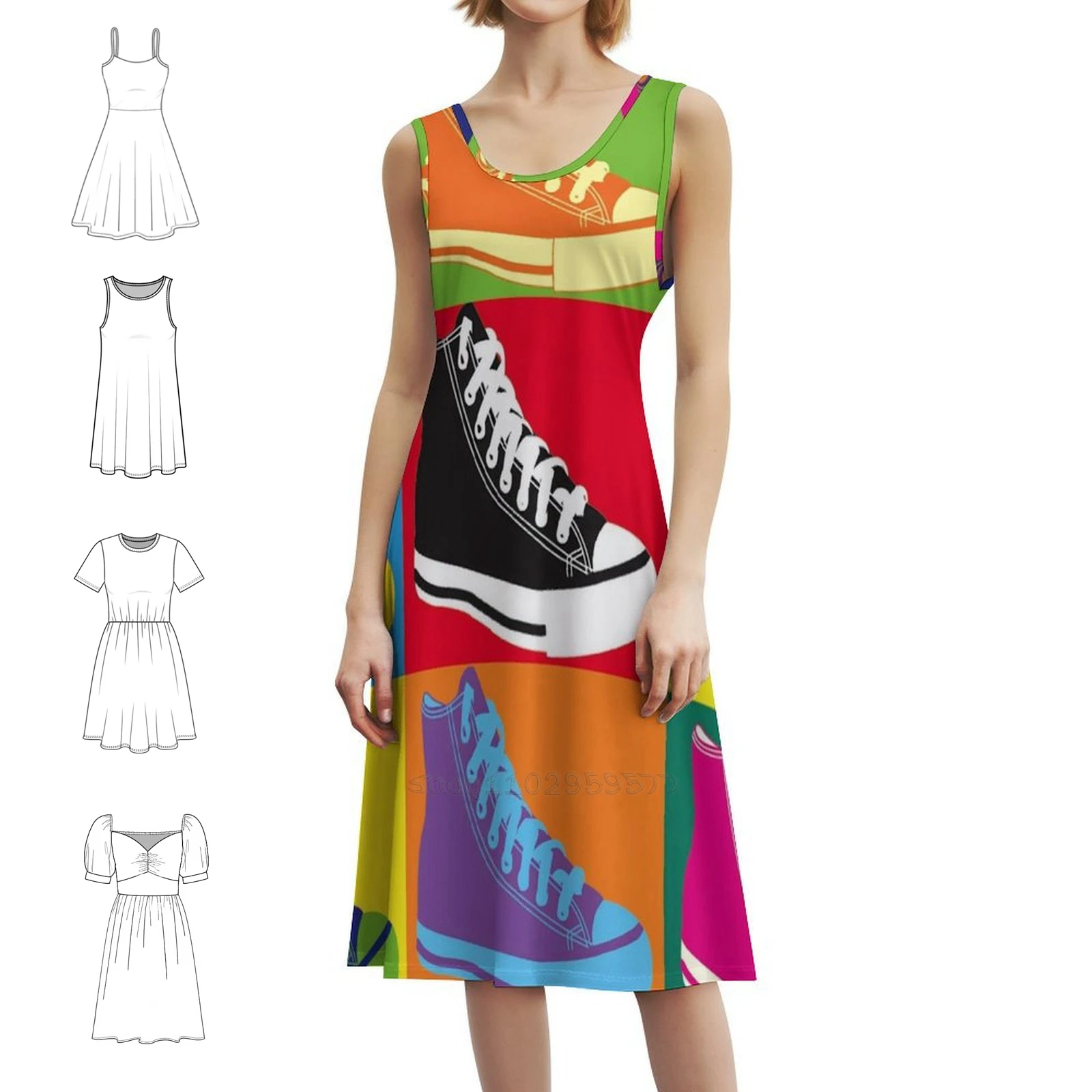 

1928-1987 США поп-арт | Оригинальные картины в корейском стиле, повседневное платье для женщин, простые повседневные офисные женские платья, арт-поп-арт