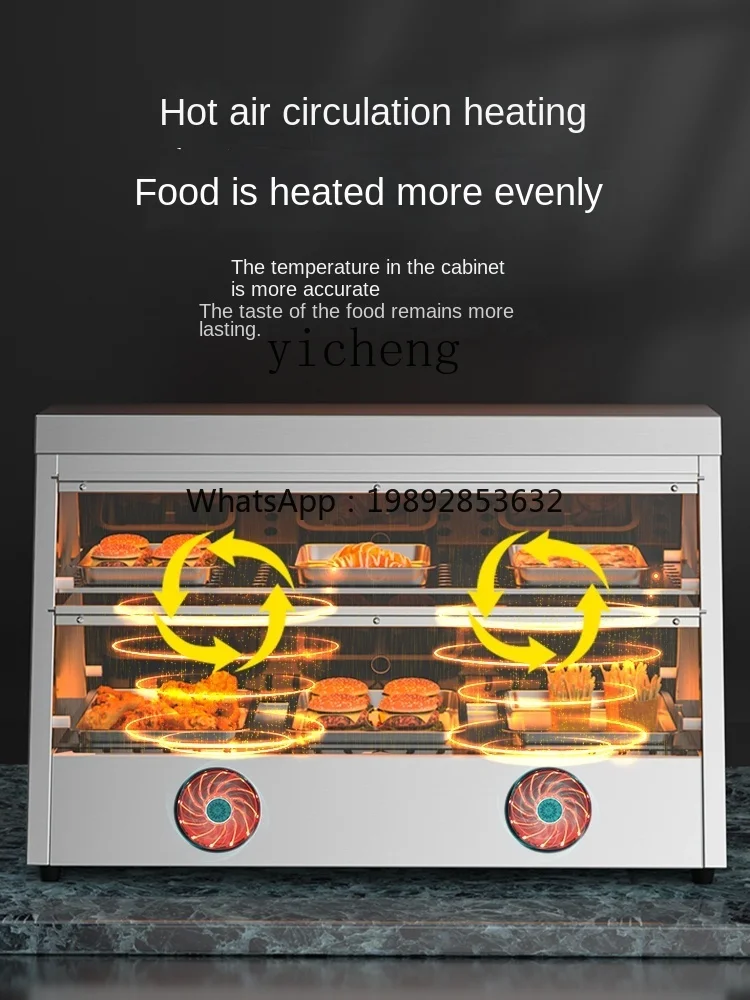 ZF Heated Display Cabinet Commercial Heating Constant Temperature Cake Cooked Food Egg Tart Display Cabinet