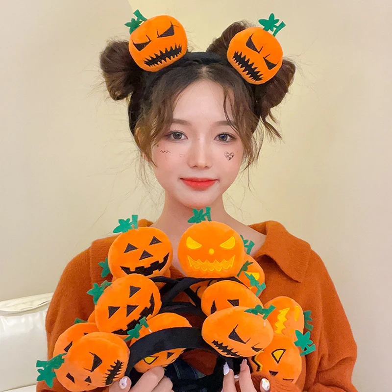 Cartoon Funny Holiday Dress Up Performance Headdress Creative Devil Pumpkin Headband Cute Halloween Hair Accessories Gifts