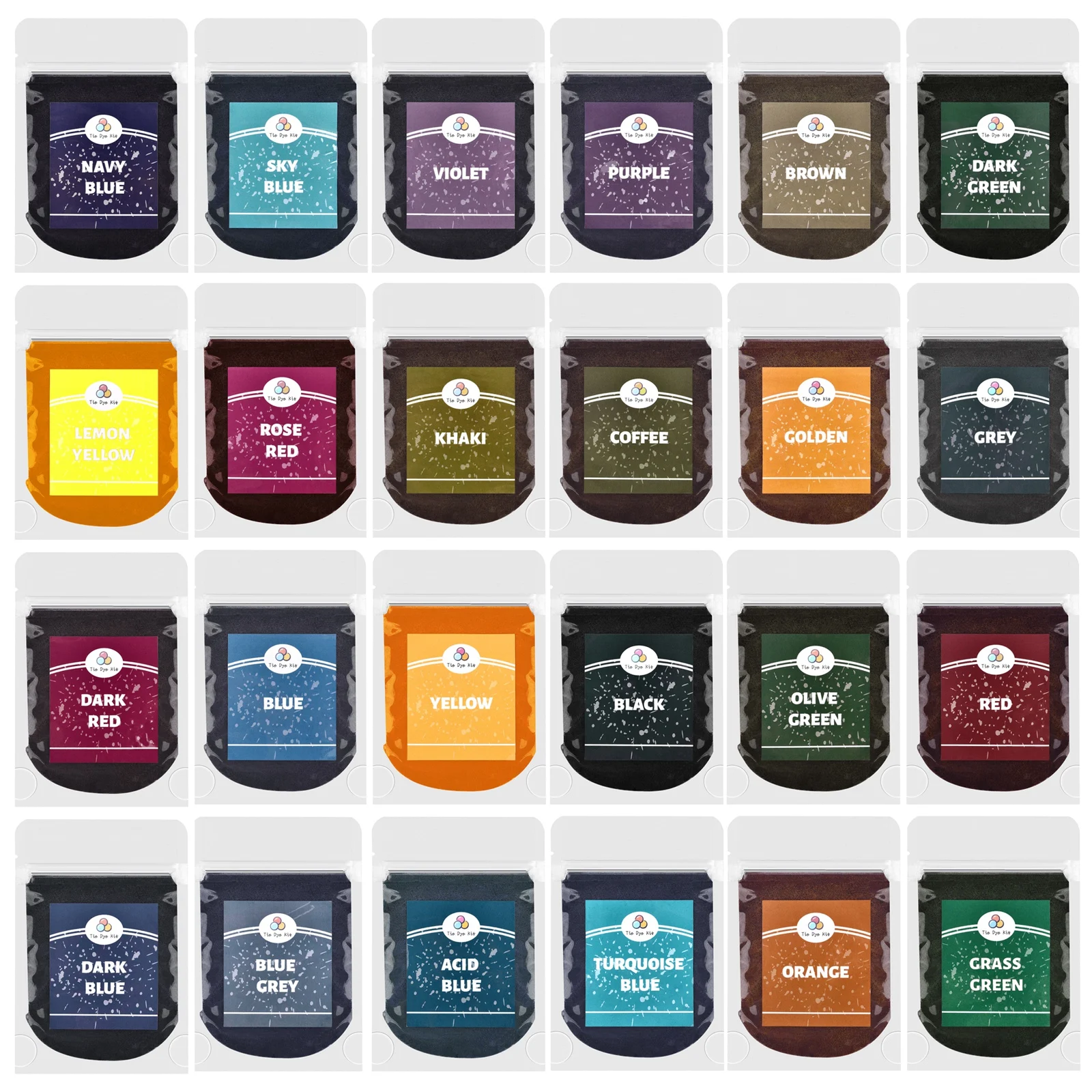 24 Farben Stofffärbemittel Kleidung Sanierung Farbstoff Baumwolle Leinen Jeans Leinwand Pigment DIY Stoff Tie Dye Pigment Färbung Power