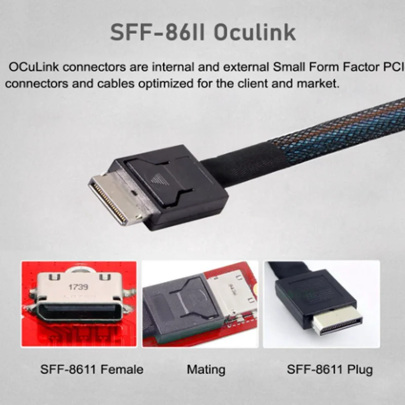 

Высококачественный активный кабель-адаптер PCIe PCI-Express SFF-8611 4i на SFF-8643 для HDD/SSD, 0.5м, высокой четкости