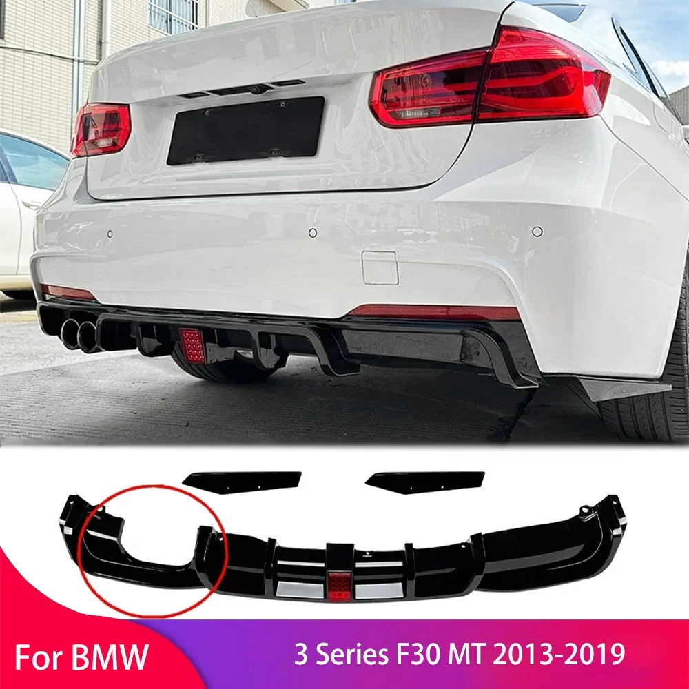 MP Style Rear Bumper Diffuser Lip for BMW 3 Series F30 MT 2013-2019 Splitters Spoiler Rear Bumper Protector Guard Auto Parts