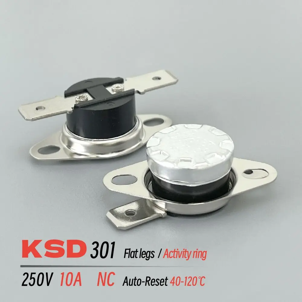 KSD301 250V 10A Normally Closed NC Thermostat Temperature Thermal Switch 40 45 50 55 60 65 70 75 80 90 100 Celsuis Degree