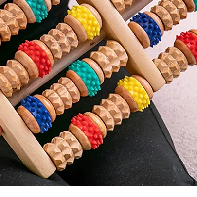 

Роликовый массажер для ног, деревянный массаж ног, многоточечная терапия для ног, массаж натирания, стимулирует кровообращение крови, инструмент для ухода за ногами