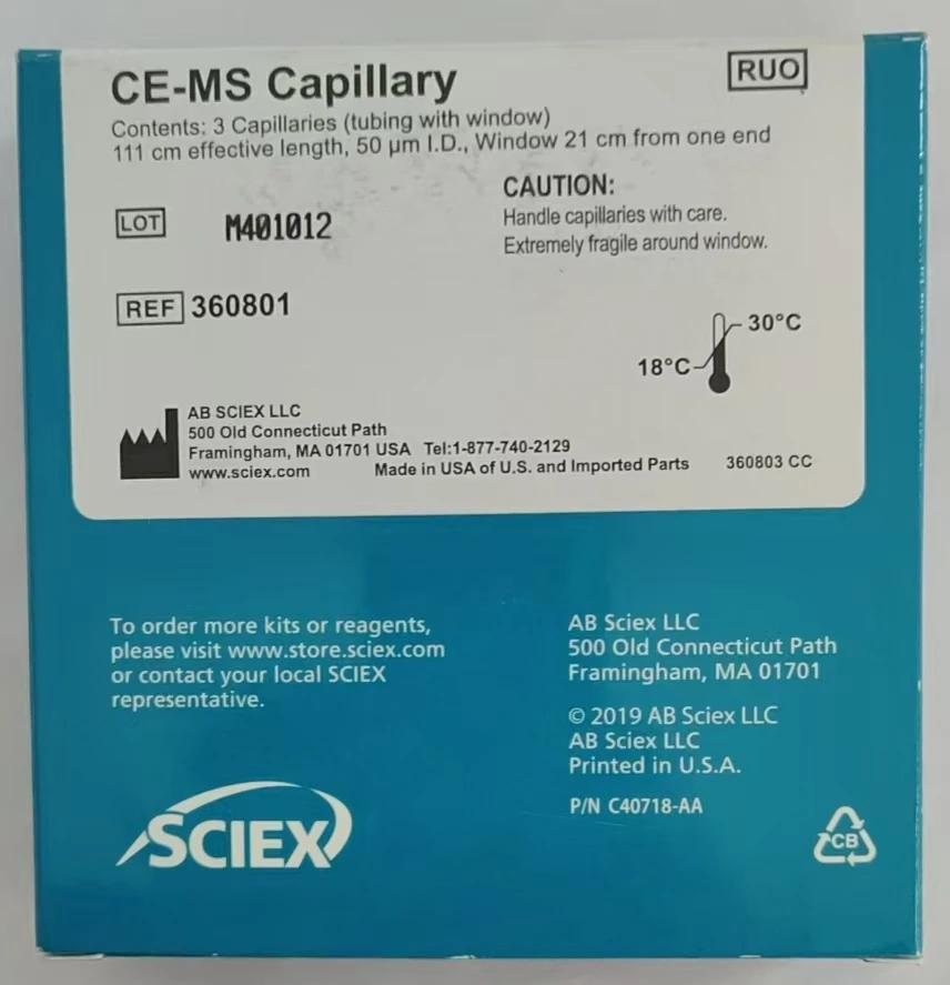 SCIEX AFMN 360801   Capilar de interface CE-MS tradicional 75um x 111cm