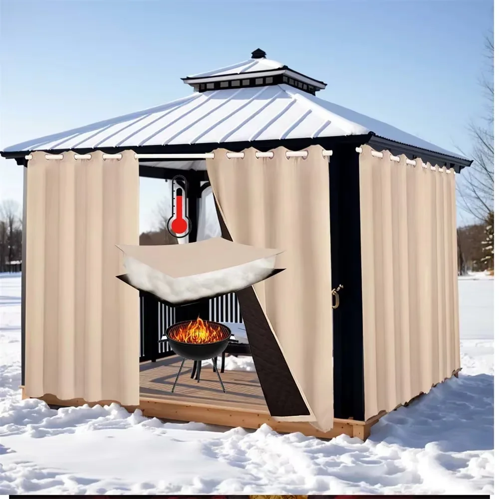 Custom Winter Cotton Curtain Cold-proof/Soundproof/Waterproof Curtains Garage Thickened Curtains Thick Outdoor Curtain 1 Panel