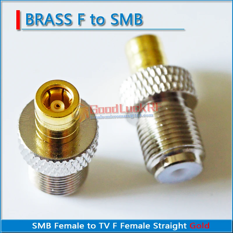 

F To SMB Connector Socket F Female To SMB Female Plug F - SMB Gold Plated Brass Straight TV Coaxial RF Adapters