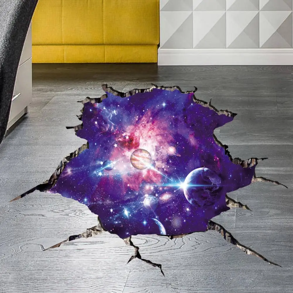 40*64cm Cosmic Space Planet Broken Wall Sticker Kids Baby Nursery Bedroom Solar System Kids Wall Stickers Space Stars Home Decor