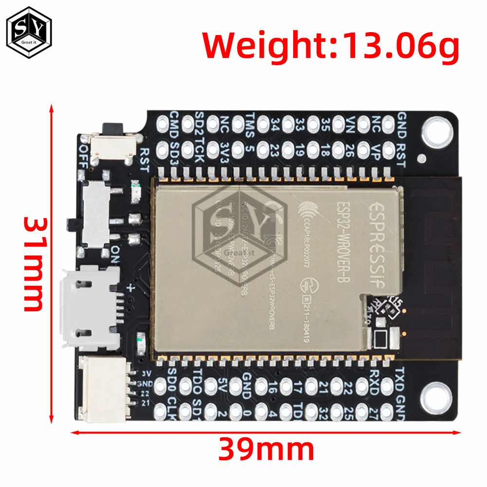 Mini32 ESP32-WROVER-B PSRAM Wi-Fi Bluetooth Module Development Board for Arduino IPv4 IPv6 SSL TCP/UDP