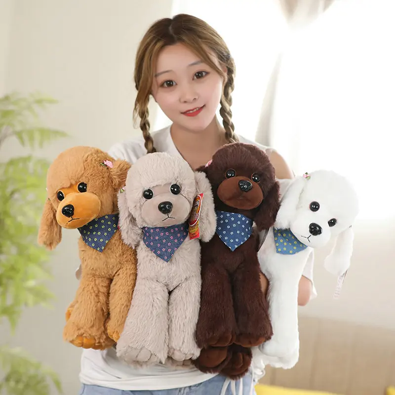 1pc 32/38cm Kawaii Simulation Plush Dog Dolls Stuffed Soft Puppy Toys Lovely Poodle Pillow Present