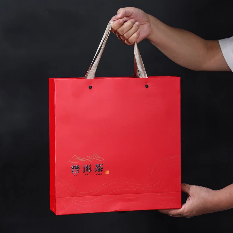 Yunnan Puer Ripe Tea Packing Bag Puer Tea Paper Box Tea Gift Box High-End Gift Box