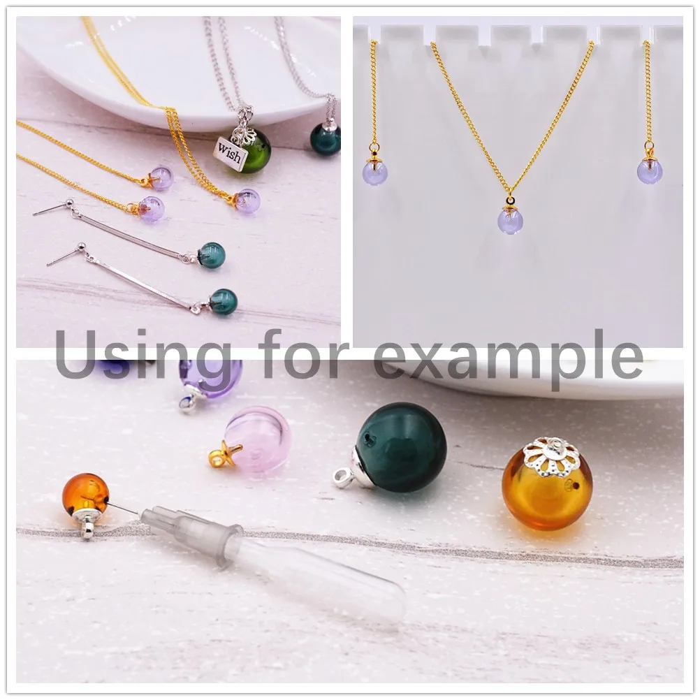 2piece Diffuser Perfume Glass Ball Pendant Refillable Essential Oil Aromatherapy Handmade Perfume Diffuser Ball For Jewelry Make