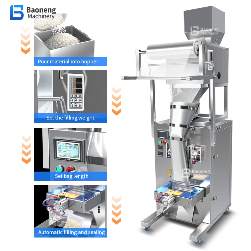 Snack Machine Film Pouch for Potato Chips Banana Chips Pistachios Large Capacity Automatic Multi-Function Granular Powder