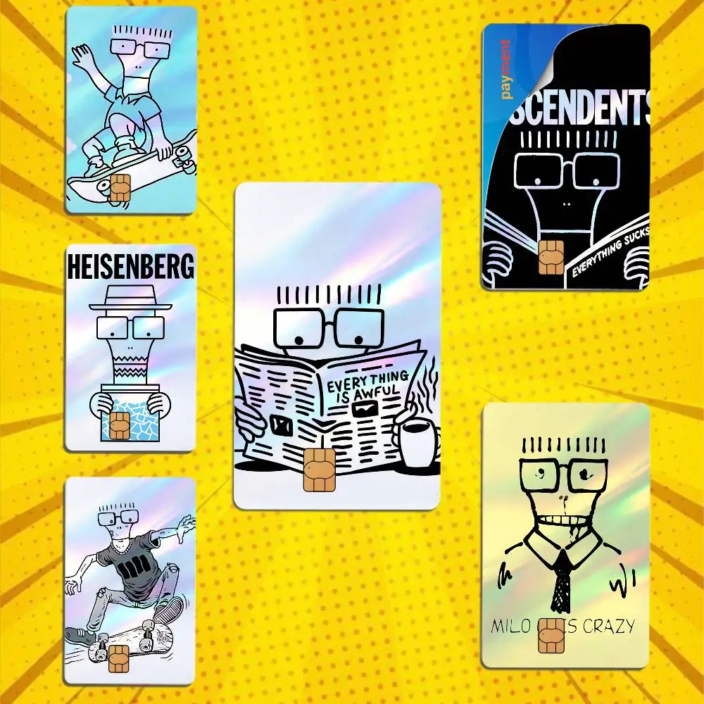 Retro Punk Style Milo Aukerman Descendents High Quality Anime Laser PVC Sticker Film Skin Cover For Metro Debit Credit Card
