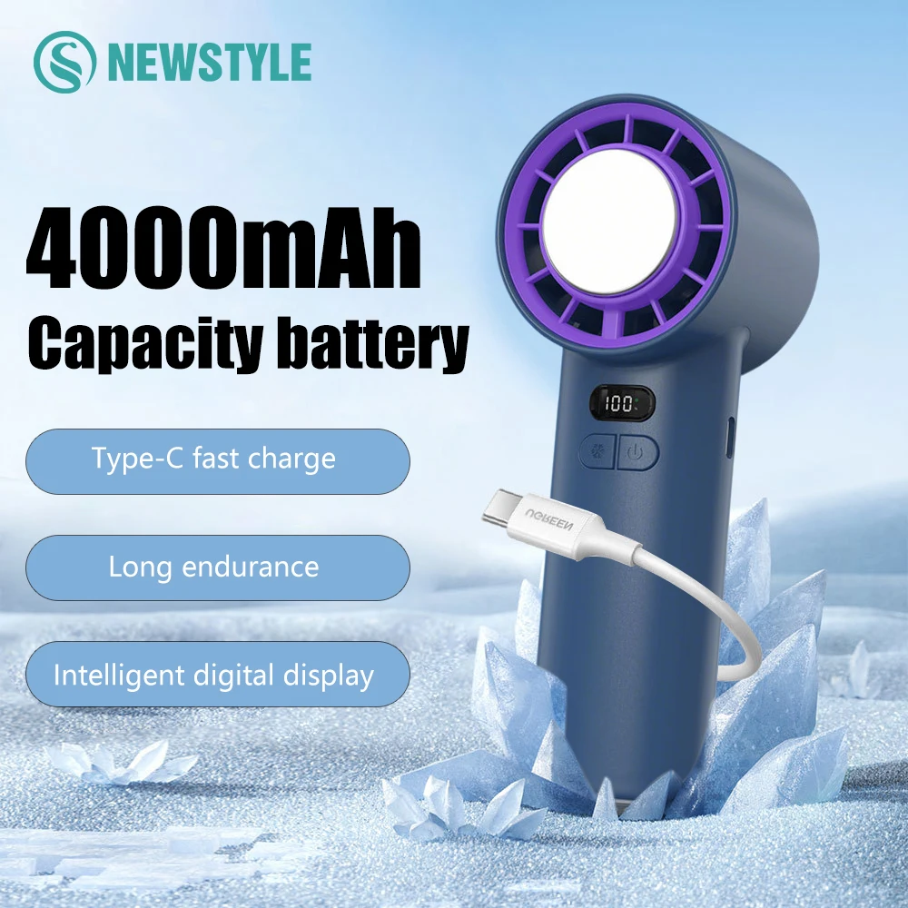 Neuartiger Handventilator mit Digitalanzeige 100 Windgeschwindigkeiten Outdoor Kältekompression USB Aufladbarer Mini Persönlicher Ventilator