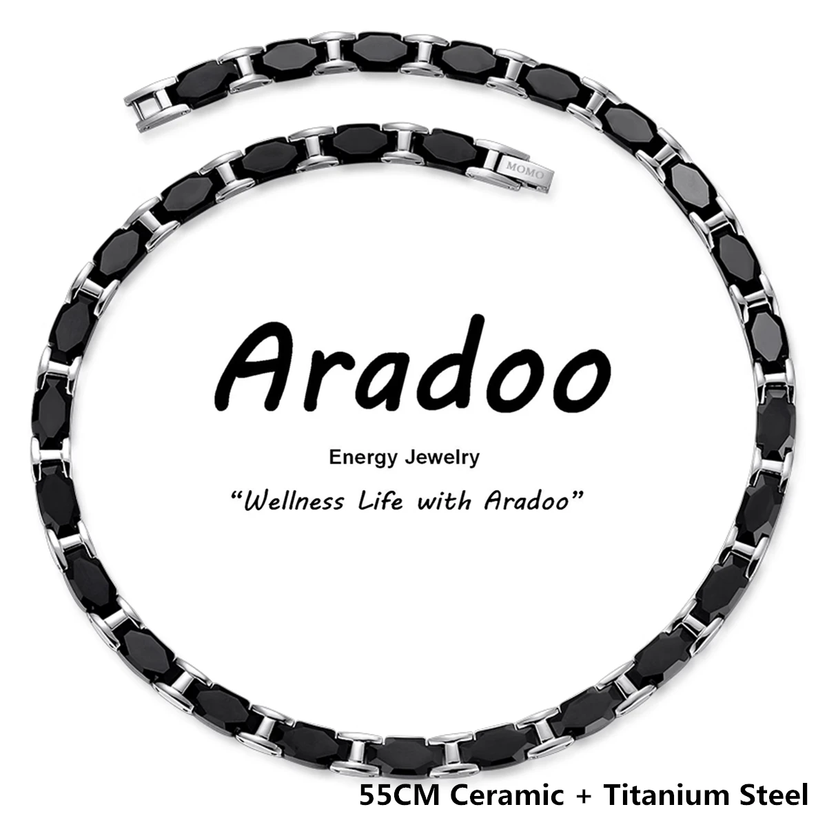 Titanium Steel Ceramic Necklace Germanium Anion Anti-radiation Slimming Stainless Steel Mens Necklace Energy Collar