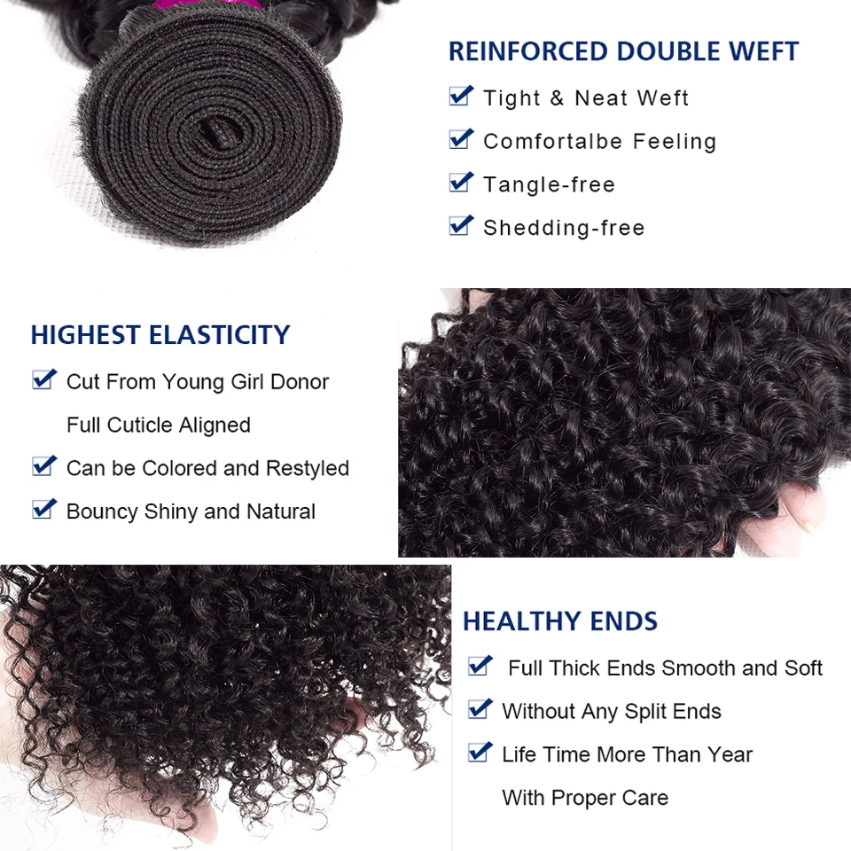 YARRA 8A Brazilian Hair Bundles Kinky Curly Bundles Human Hair Weave Wholesale Hair Bundles Virgin Hair Extensions For Women