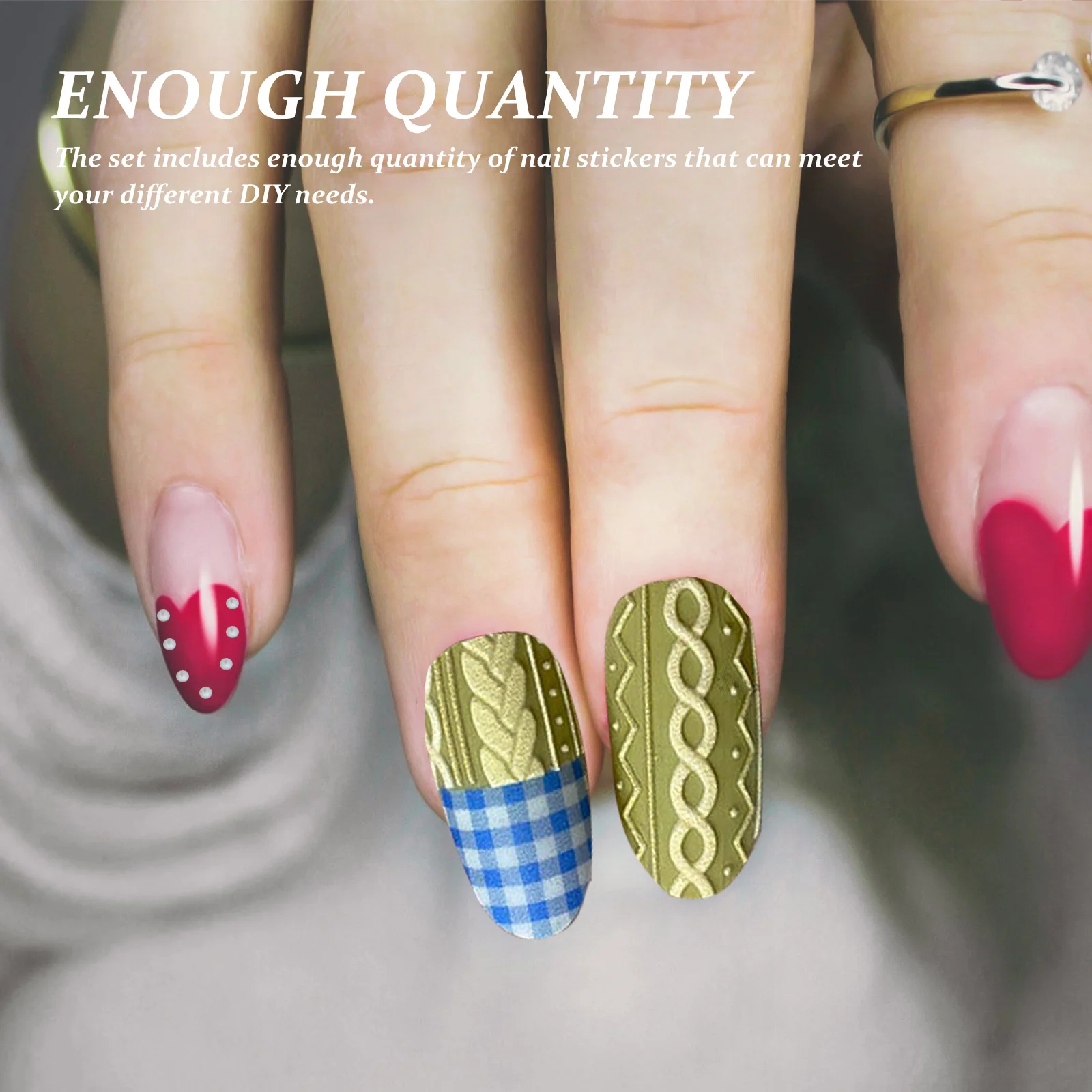 

4Sets Xmas Manicure Sticker Nail Art Snowflake Sweater Pattern DIY Nail Decoration Decals Manicure DIY Stickers