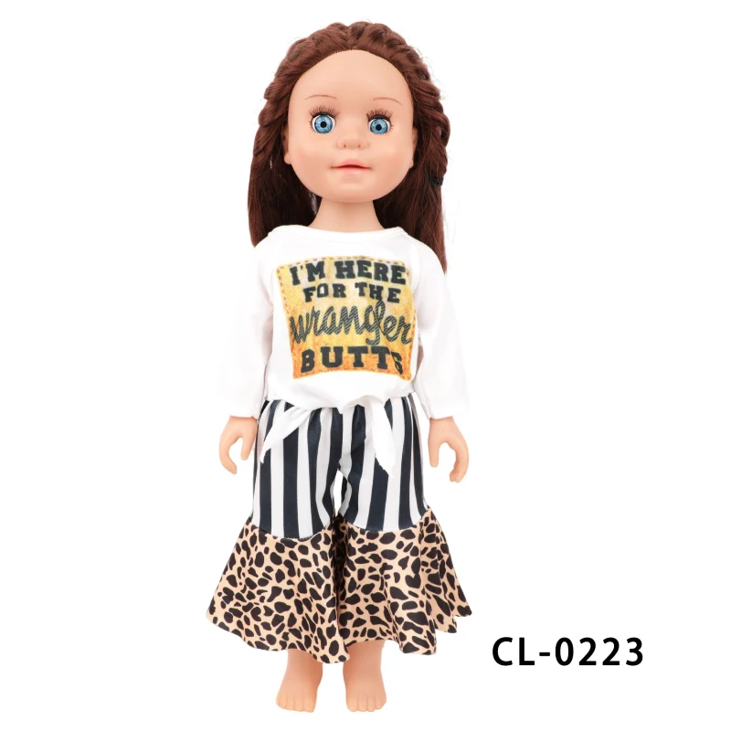 Conjunto de ropa de muñeca americana de 18 pulgadas, monos, ropa deportiva, traje bonito de dibujos animados para bebé recién nacido y OG de 43cm, juguete para regalo