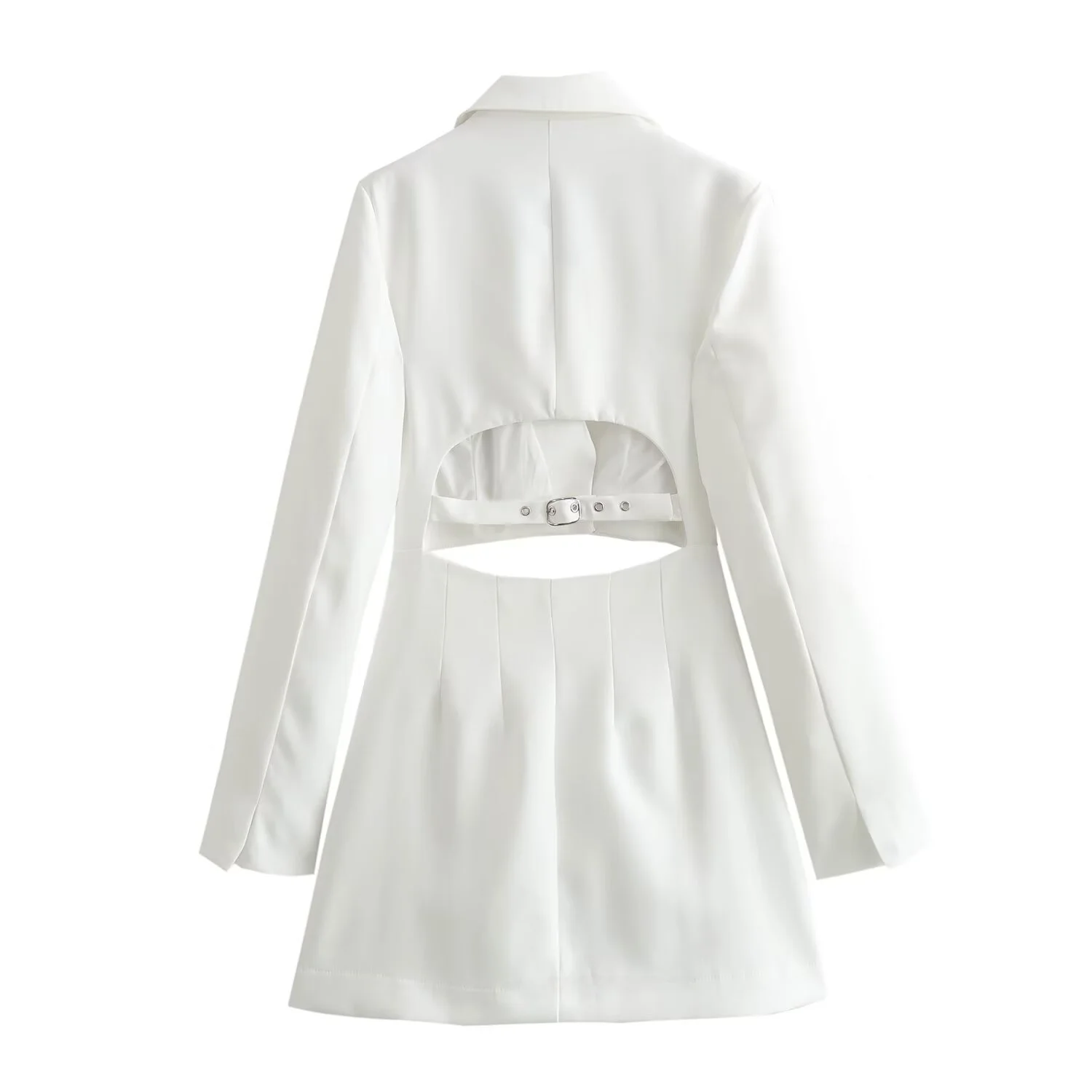 JNLEAOG Herbst-Damenanzug Jaet Sle Dr Open Design Long Sve Street Sle Faion Normale Länge Polyester