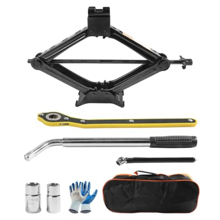 

Car JackCar Jack and Stand Kit 2 Ton Scissor Jacks Cars Accessories Auto Emergency Kit with Lug Wrench Jacks for Cars Lug Wrenc