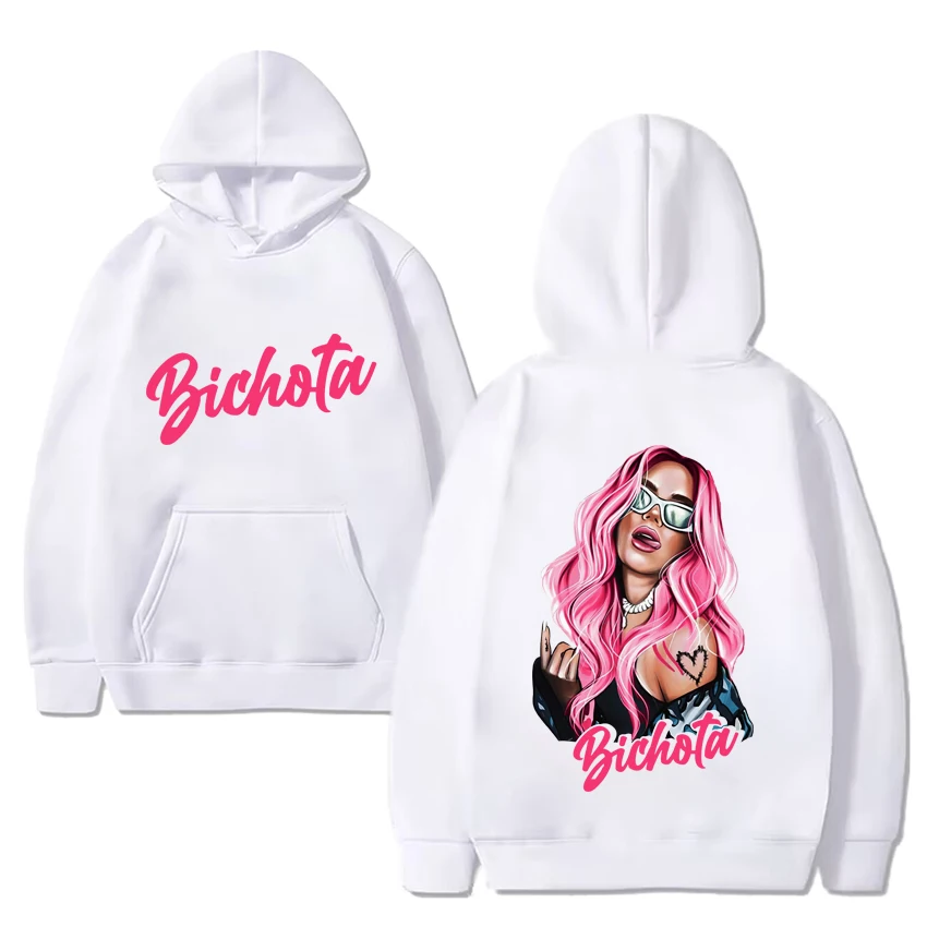 Singer Karol G Blchota Double Sided Printed Oversized Sweatshirt Men Women Casual Fashion vintage hoodie Unisex Fleece pullovers