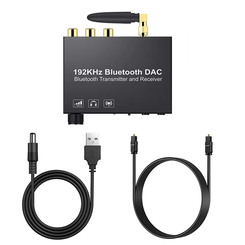 B68A 192Khz Bluetooth DAC Converter Wireless Audio Transmitter Receiver Digital Optical Coaxial To Analog Adapter For TV Durable
