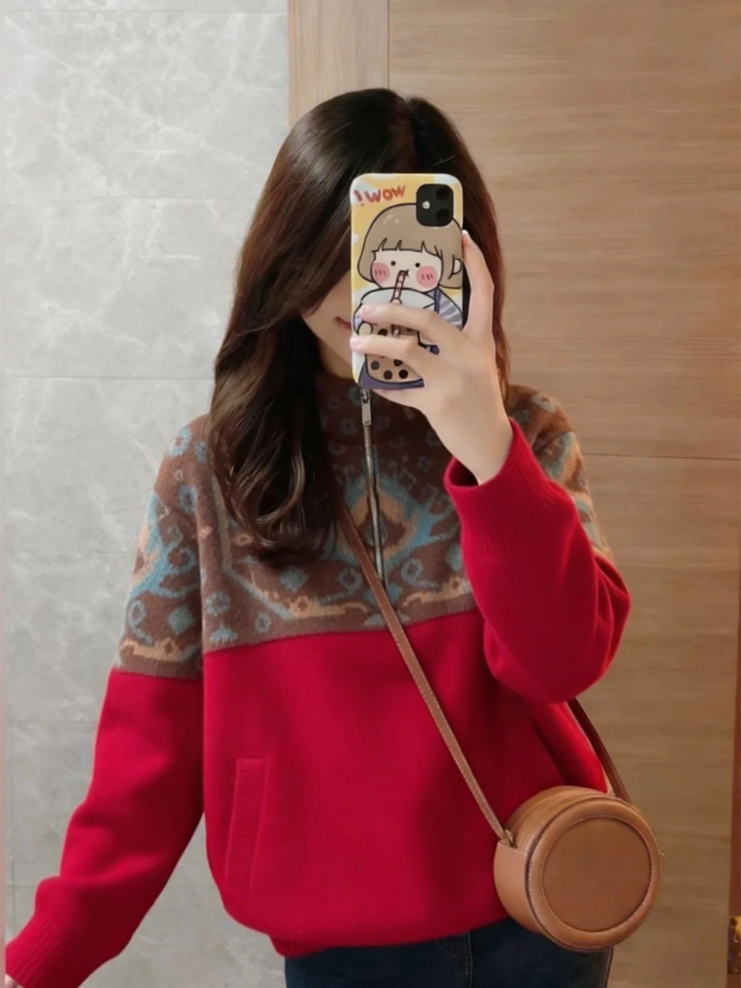 

Модный красный женский топ с высоким воротником, длинными рукавами, молнией, для повседневной носки, весенний, новый, универсальный, свободного кроя, из полиэфирного волокна