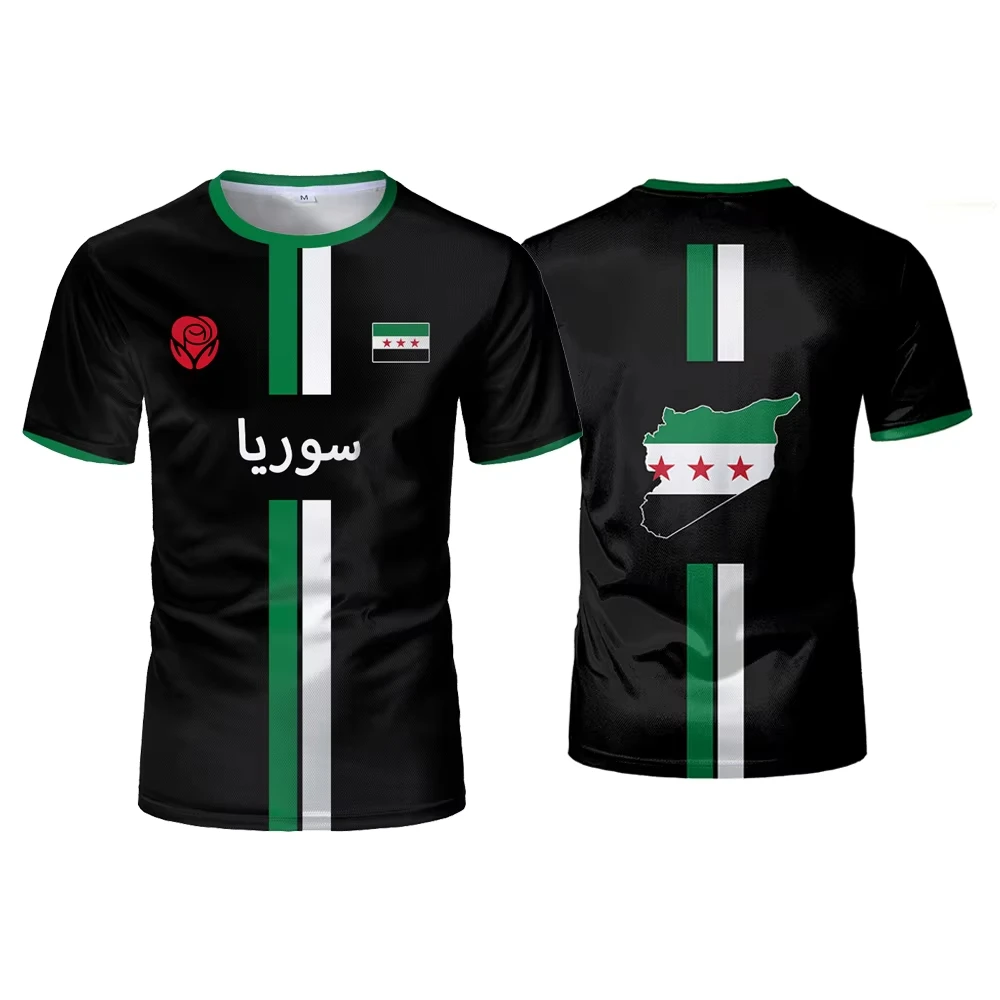 

Muslim Tshirt New Syria Football Jersey Men's Sports T-shirts Syrian Flag Street Women Oversized Tops Men T-shirts Kid T-Shirts