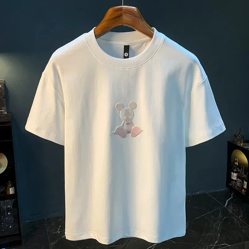 2026 New Summer Fashion Men's Short sleeved Printed T-shirt Thin Size Large Loose Versatile High end Casual Clothing