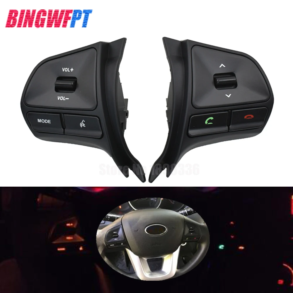 

New Steering Wheel Audio Volume Music Control Button For KIA RIO K2 2011 2012 2013 2014 Switch Telephone Sound With Backlight