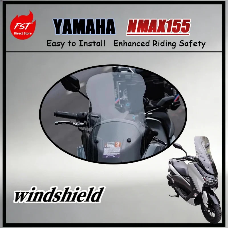 FOR Yamaha NMAX155 Thick Clear Chest Windshield System Firm Mount Exact Fit No Drilling Or Body Modification Required
