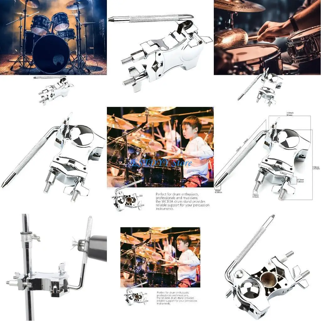 

G6DE Drum Stand Drum Clamp Cowbell Fixing Clamp Extension Cowbell Clip Drum Hardware