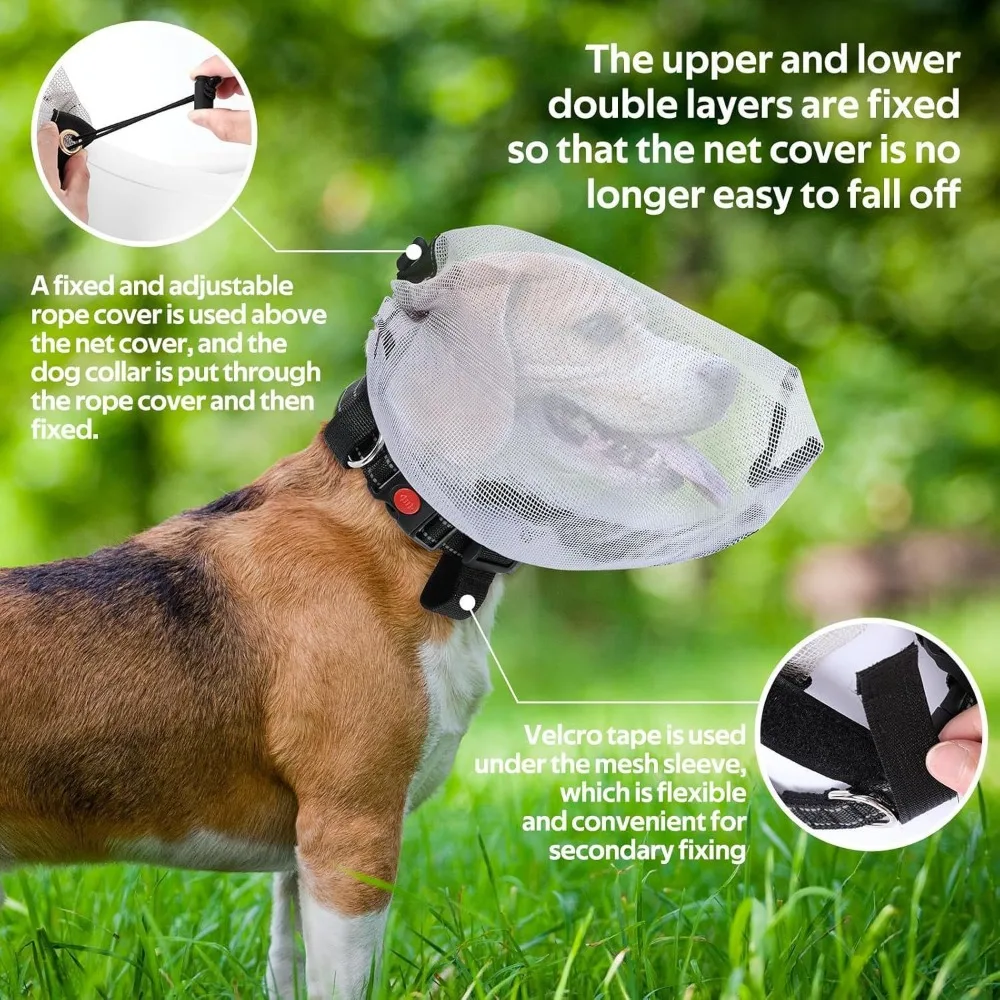 Lightweight Adjustable Dog Protective Mask Mesh Portable Pet Protective Veil Breathable Mosquito Proof Mask Hiking