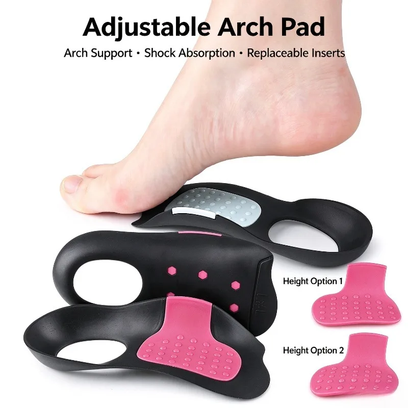 Adjustable TPE Arch Support Sleeve Replaceable Cushion Pad Shock Relief Foot Brace Daily Walking Standing Men Women Foot Care