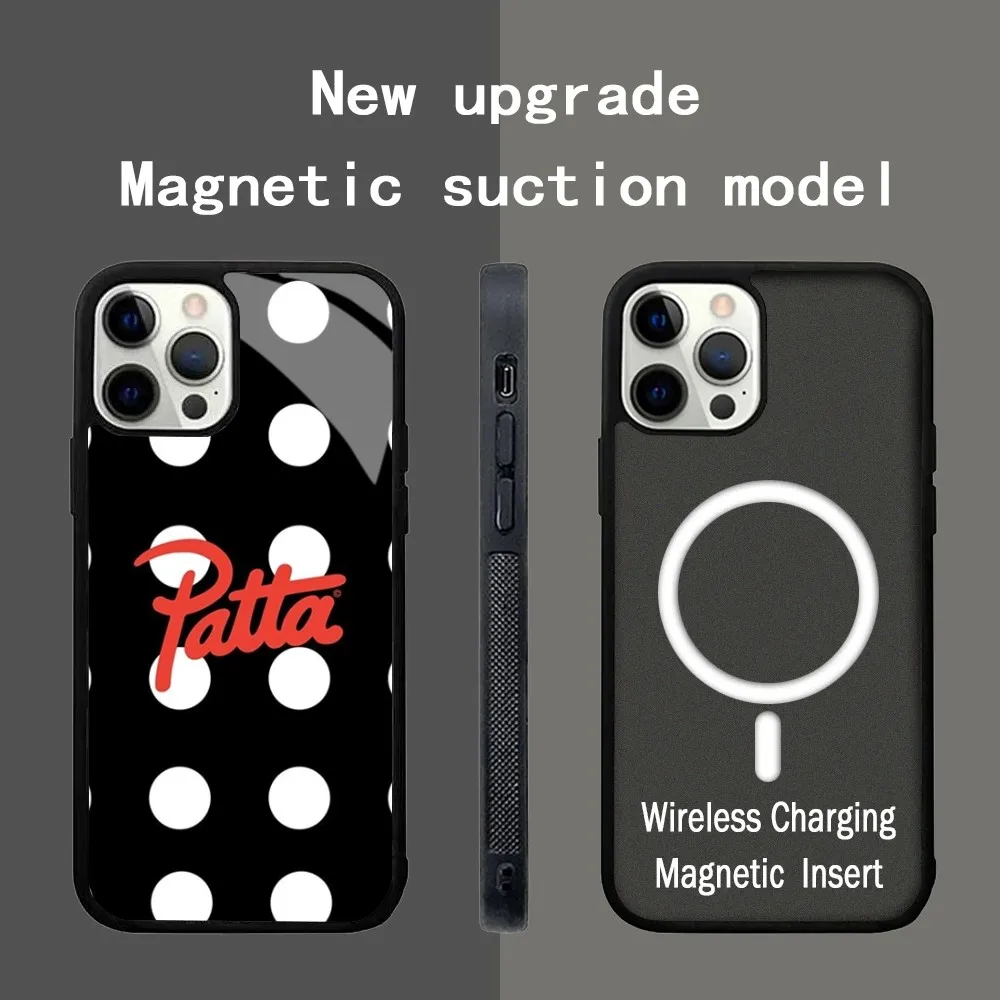 Fashion P-patta Phone Case Strong Magnetic For IPhone 15 14 13 ProMax 11 12 Mini Alex Mirror For Magsafe Wireless Charging Cover