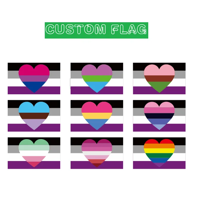 90*150cm Non-Binary Genderqueer Pride Flag Bisexual Heart Flag and Banners Welcome Party Outdoor Outside Decorationscm