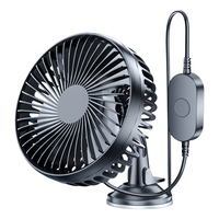 USB Car Dashboard Cooling Fan 12V/24V with Suction Cup Mini Car Air Cooling Fan 360 Degree All-Round for Vehicle Home Office
