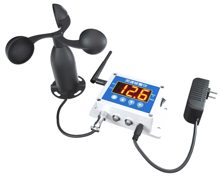 IOT Weather Station Wireless Tower Crane Wind Cup Anemometer Alarm Wind Meter Wind Speed Sensor