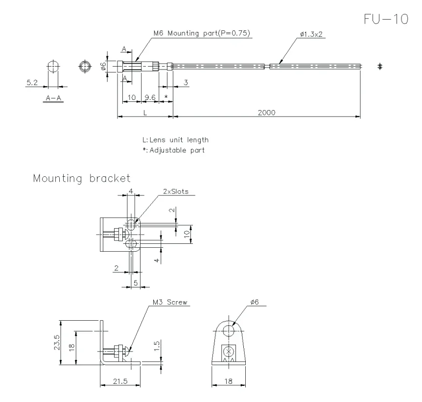 KEYENCE Fiber Optic Sensors Reflective Fiber Unit Sensors