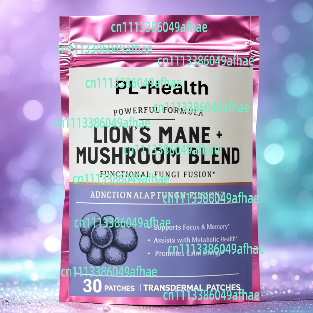 30 Patches Lions Mane Mushroom Transdermal Patches For Brain Support With Lion's Mane, Cordyceps, Reishi