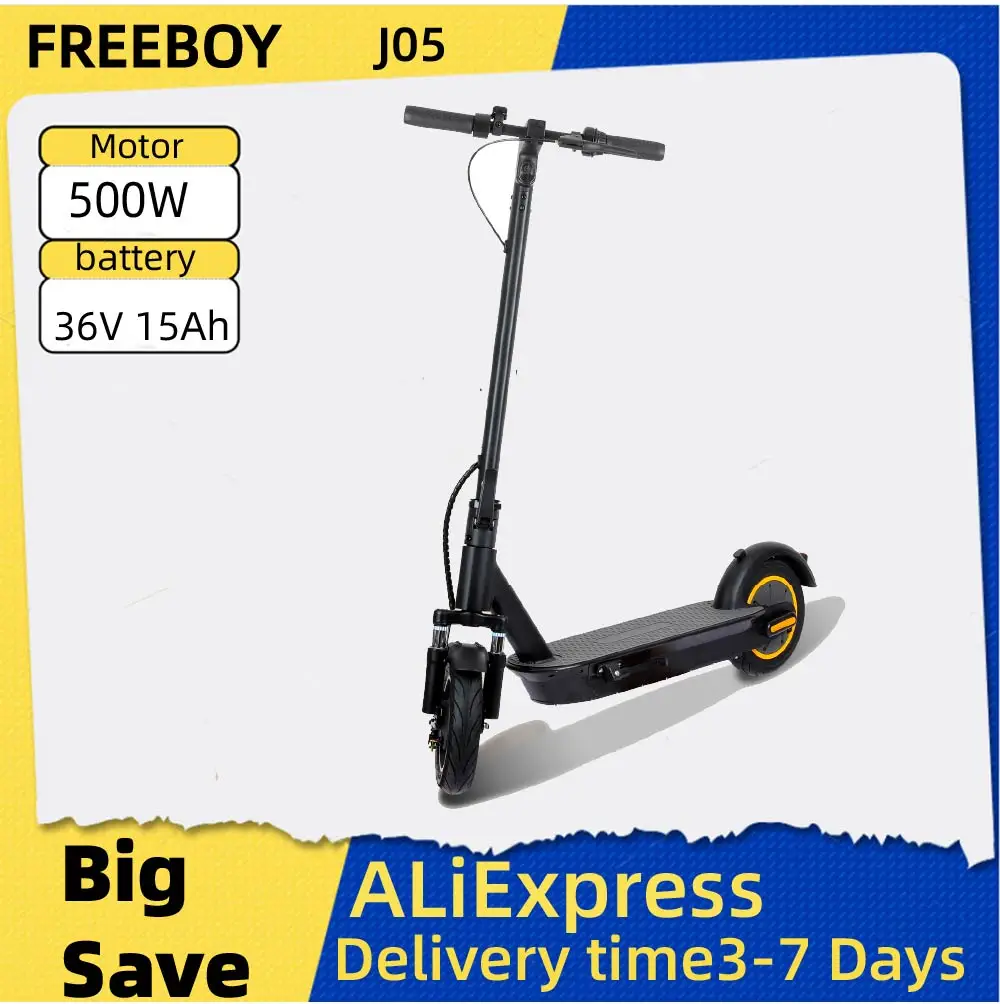 

FREEBOY J05 Adult Electric Scooter 500W Motor 36V 15Ah Battery Folding E-Scooter city eScooter