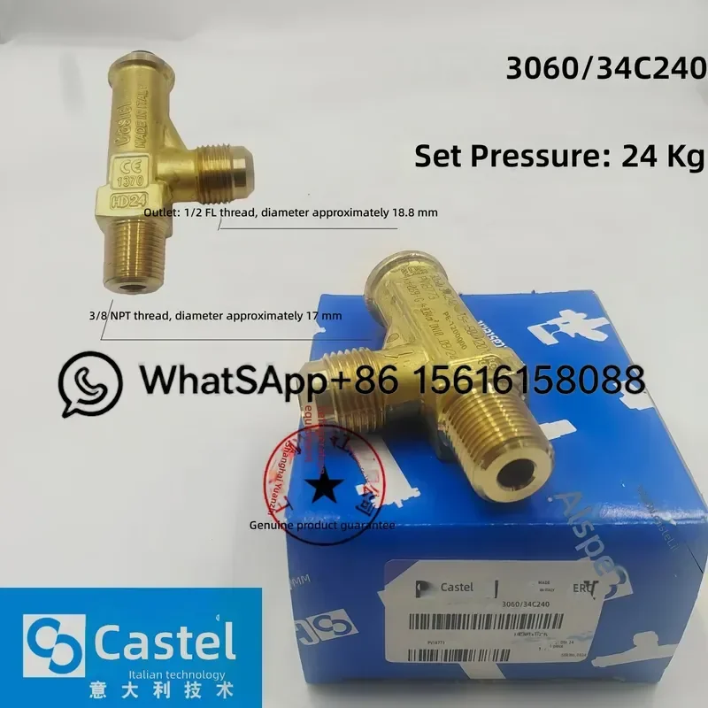 Castel Refrigeration Safety Valve 3060 34C240 280 Air Conditioner Unloading Valve 3061 HVAC Parts