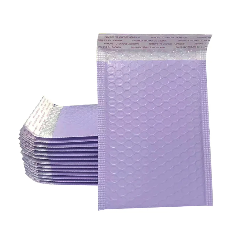 50 pçs roxo plástico bolha saco fosco co-extrudado filme bolha envelope à prova de choque sacos de embalagem envio mailbag 13x1 8cm/26x32cm