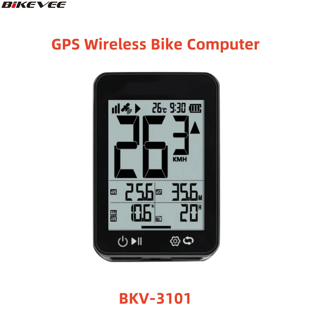

New Wireless Bike Computer USB-C Rechargeable Waterproof GPS Speedometer Odometer Bicycle Computer with Backlight Holder